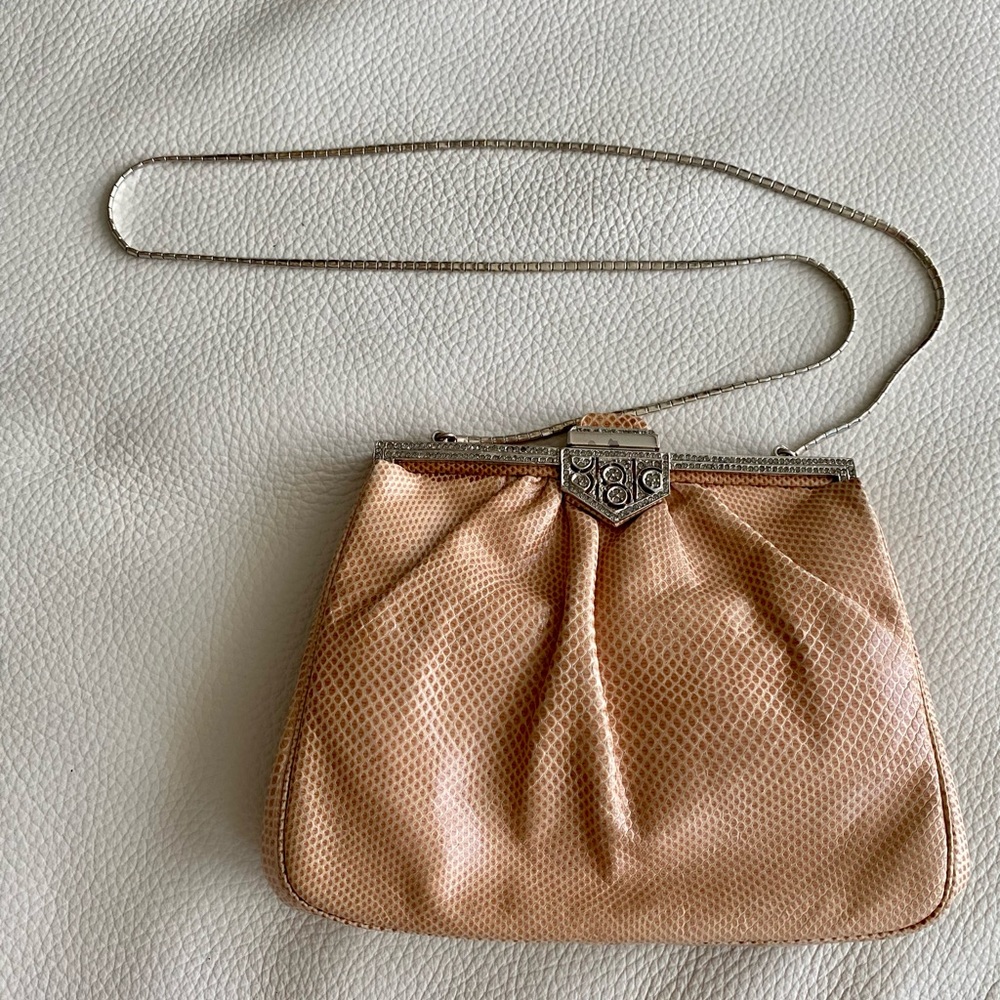 JUDITH LEIBER cream/beige small evening bag